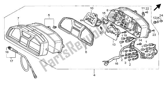 All parts for the Meter (kmh) of the Honda XL 600V Transalp 1998