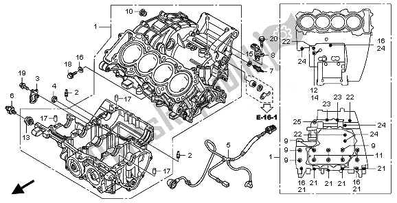 All parts for the Crankcase of the Honda CBF 600N 2008