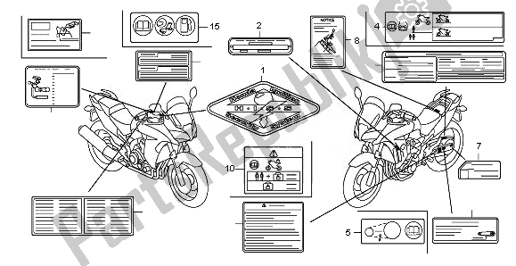 All parts for the Caution Label of the Honda CBF 1000F 2011