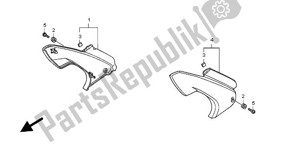 All parts for the Side Cover of the Honda CBF 600 NA 2010