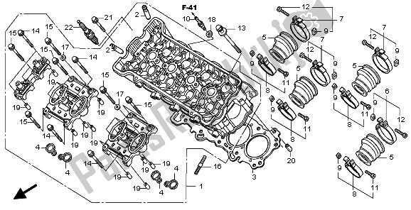 Alle onderdelen voor de Cilinderkop van de Honda CBF 600N 2010