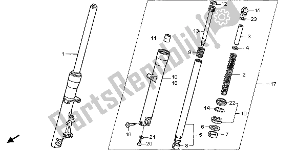All parts for the Front Fork of the Honda VT 125C 2007