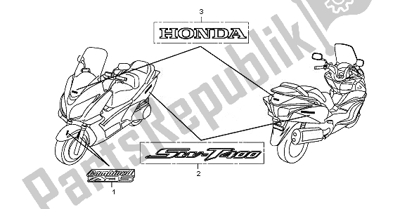 Todas las partes para Emblema Y Marca de Honda FJS 400A 2010