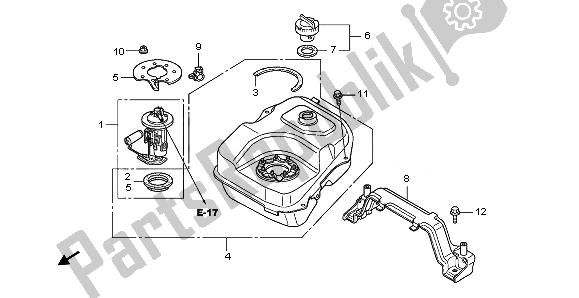 Toutes les pièces pour le Réservoir D'essence du Honda PES 125 2011