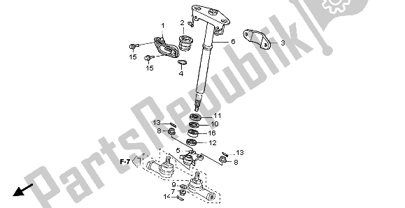 All parts for the Steering Shaft of the Honda TRX 400 FA Fourtrax Rancher AT 2004