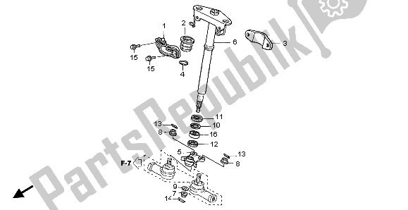 All parts for the Steering Shaft of the Honda TRX 400 FA Fourtrax Rancher AT 2004