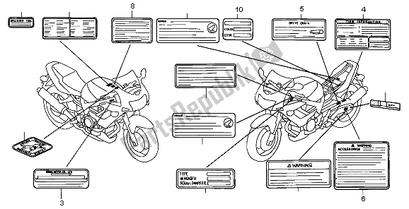 Tutte le parti per il Etichetta Di Avvertenza del Honda VTR 1000F 1997