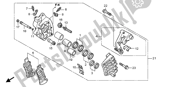 Tutte le parti per il Pinza Freno Anteriore del Honda VTX 1800C 2002