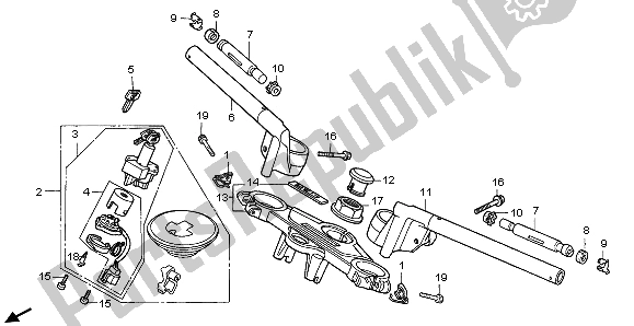 Todas las partes para Manejar Tubo Y Puente Superior de Honda CBR 1000F 1996