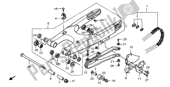 Tutte le parti per il Forcellone del Honda CR 80 RB LW 1997