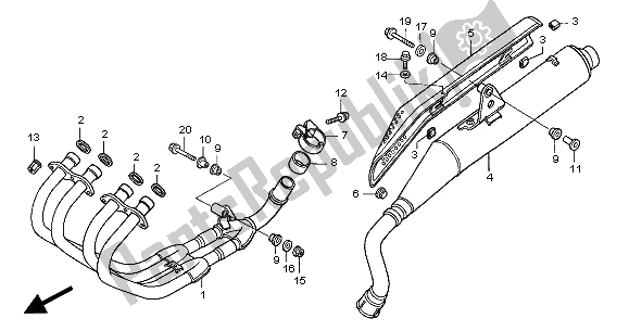 Todas las partes para Silenciador De Escape de Honda CB 600F Hornet 2002