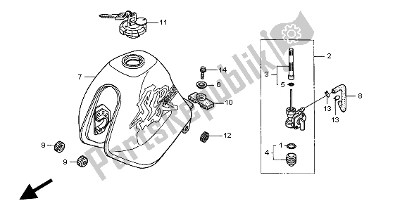 Tutte le parti per il Serbatoio Di Carburante del Honda SLR 650 1997