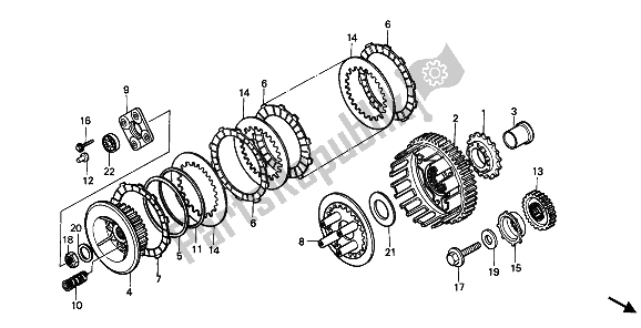 Todas las partes para Embrague de Honda VT 600 1992