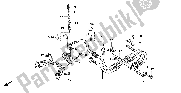 All parts for the Rear Brake Hose of the Honda VFR 800 2003