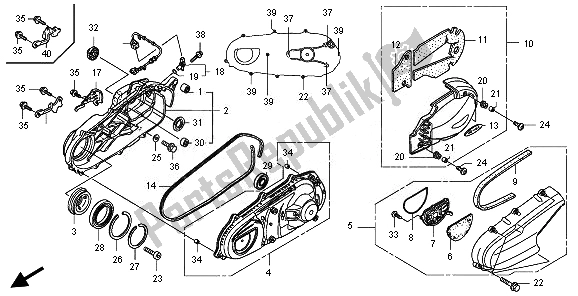 All parts for the Swingarm of the Honda FJS 400A 2011