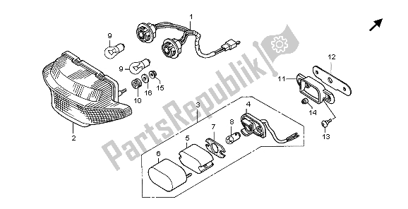 Tutte le parti per il Fanale Posteriore del Honda XL 1000V 2006