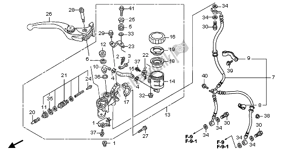 Todas as partes de Fr. Cilindro Mestre De Freio do Honda CBR 600 RR 2007