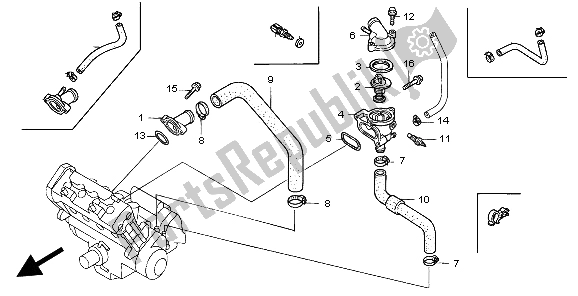 All parts for the Thermostat of the Honda CBR 600F 1999