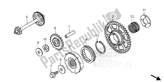 All parts for the Starting Clutch of the Honda CBR 600 RA 2013