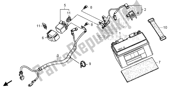 Todas as partes de Bateria do Honda CBR 600 RA 2013