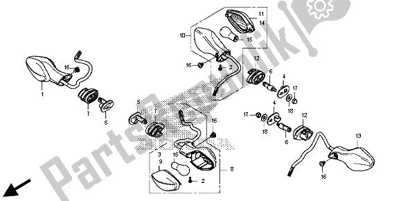 All parts for the Winker of the Honda CB 500F 2013