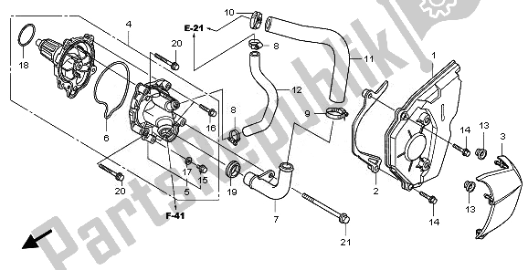 All parts for the Water Pump of the Honda CBF 600 NA 2010