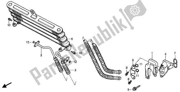 All parts for the Oil Cooler of the Honda CB 450S 1986