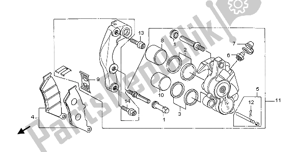 Tutte le parti per il Pinza Freno Anteriore del Honda NX 650 1999