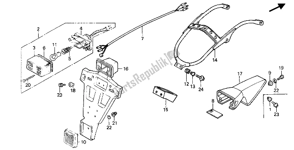 Tutte le parti per il Fanale Posteriore del Honda XR 600R 1985