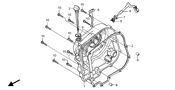 All parts for the Right Crankcase Cover of the Honda CA 125 1995