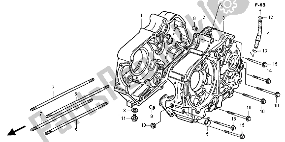 All parts for the Crankcase of the Honda CRF 70F 2012