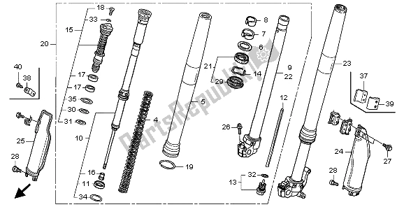 All parts for the Front Fork of the Honda CRF 250X 2009