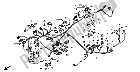 All parts for the Wire Harness of the Honda NSA 700A 2009