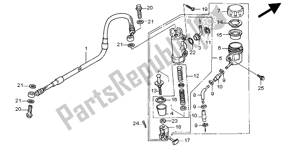 Tutte le parti per il Pompa Freno Posteriore del Honda XR 600R 1995