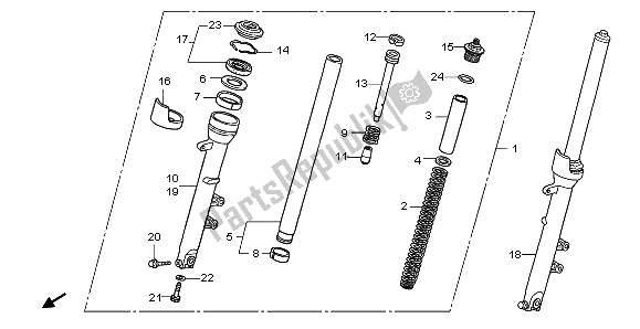 All parts for the Front Fork of the Honda CBF 600S 2009