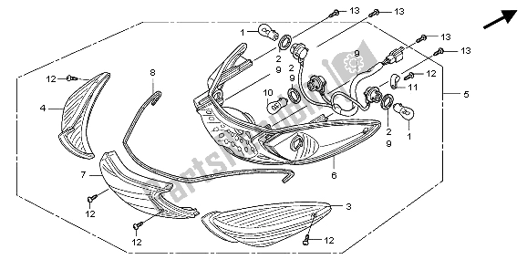 Tutte le parti per il Luce Di Combinazione Posteriore del Honda SH 125 2007