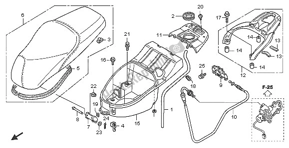 Tutte le parti per il Sedile E Vano Bagagli del Honda SH 150 2005