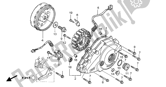 All parts for the Generator of the Honda VTR 1000 SP 2001