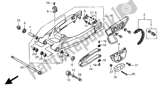 Wszystkie części do Os? Ona Wahacza I ? A? Cucha Honda XR 400R 1999