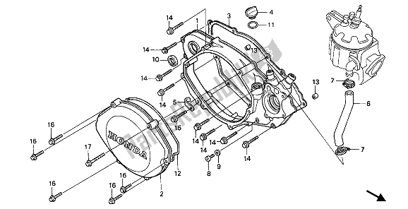Todas as partes de Tampa Direita Do Cárter do Honda CR 500R 1 1993