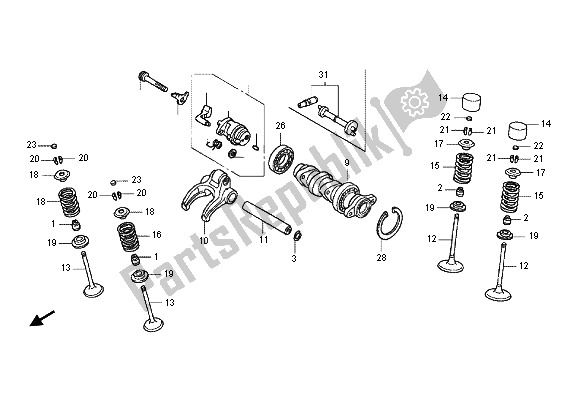 Todas las partes para árbol De Levas Y Válvula de Honda CRF 450X 2012