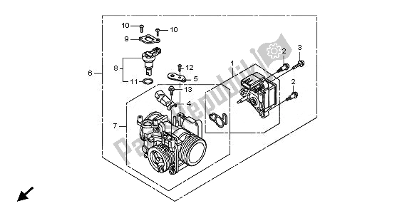 Tutte le parti per il Corpo Farfallato del Honda VT 1300 CXA 2010