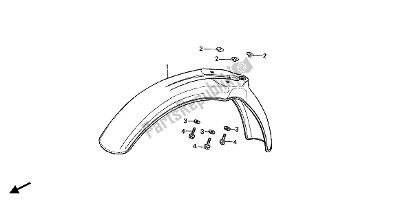 All parts for the Front Fender of the Honda CR 80R 1993