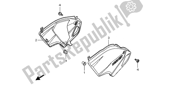 Toutes les pièces pour le Couvercle Latéral du Honda CB 600 FA Hornet 2010