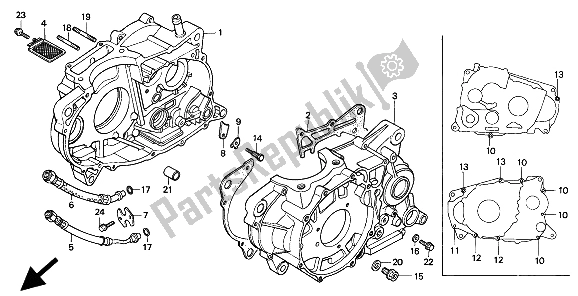 All parts for the Crankcase of the Honda XR 600R 1994