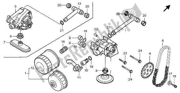 All parts for the Oil Filter & Oil Pump of the Honda XL 600V Transalp 1995