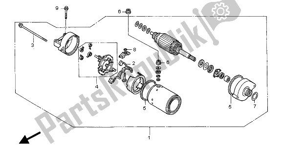 All parts for the Starting Motor of the Honda CBF 600N 2005