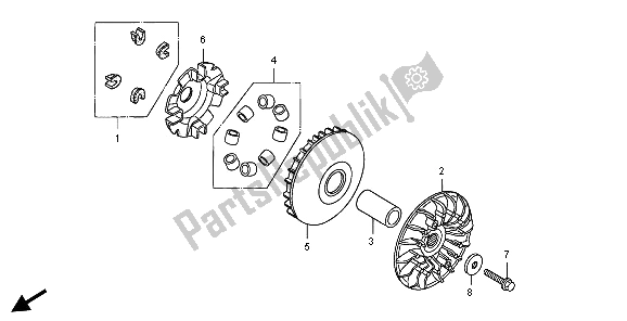 All parts for the Drive Face of the Honda FJS 400A 2009