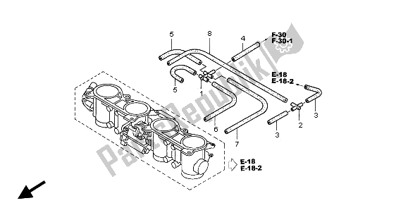 All parts for the Throttle Body (tubing) of the Honda CBR 900 RR 2002