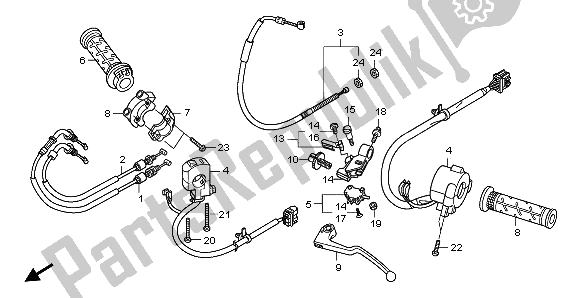 Tutte le parti per il Maniglia Leva E Interruttore E Cavo del Honda CBR 1000 RA 2009